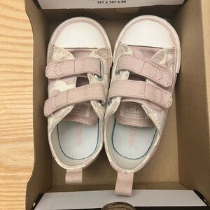 Converse Kids' Egret and Pink Sneakers